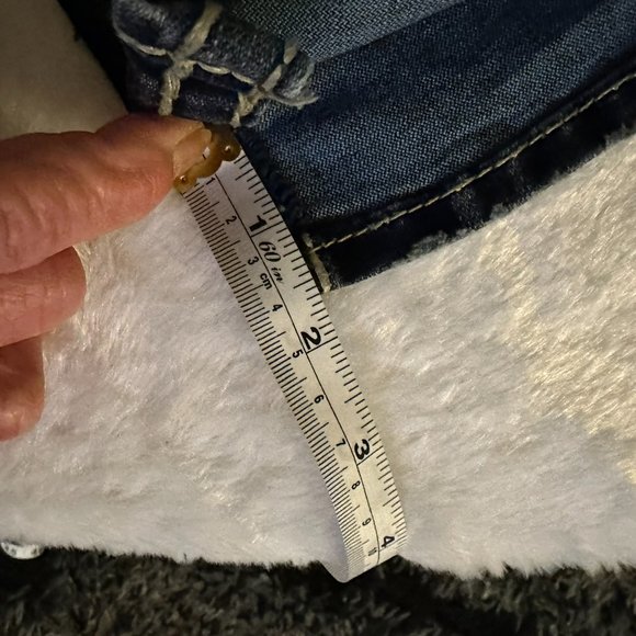 Silver denim slim bootcut jeans.  Embroidered, buttoned back pockets.  Size 24 - Picture 11 of 11